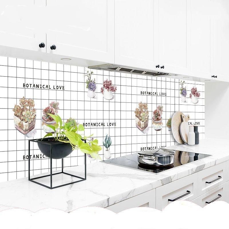 Ölbeständiger Küchenherd-Aufkleber, selbstklebende Tapeten, wasserfest, hochtemperaturbeständig, Küchendekoration, Kontaktpapier 60cm x 500cm von Joom DACH