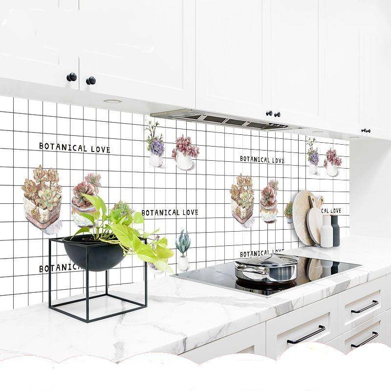 Ölbeständiger Küchenherd-Aufkleber, selbstklebende Tapeten, wasserfest, hochtemperaturbeständig, Küchendekoration, Kontaktpapier 60cm x 500cm von Joom DACH