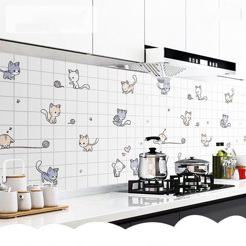 Ölbeständiger Küchenherd-Aufkleber, selbstklebende Tapeten, wasserfest, hochtemperaturbeständig, Küchendekoration, Kontaktpapier 60cm x 500cm von Joom DACH