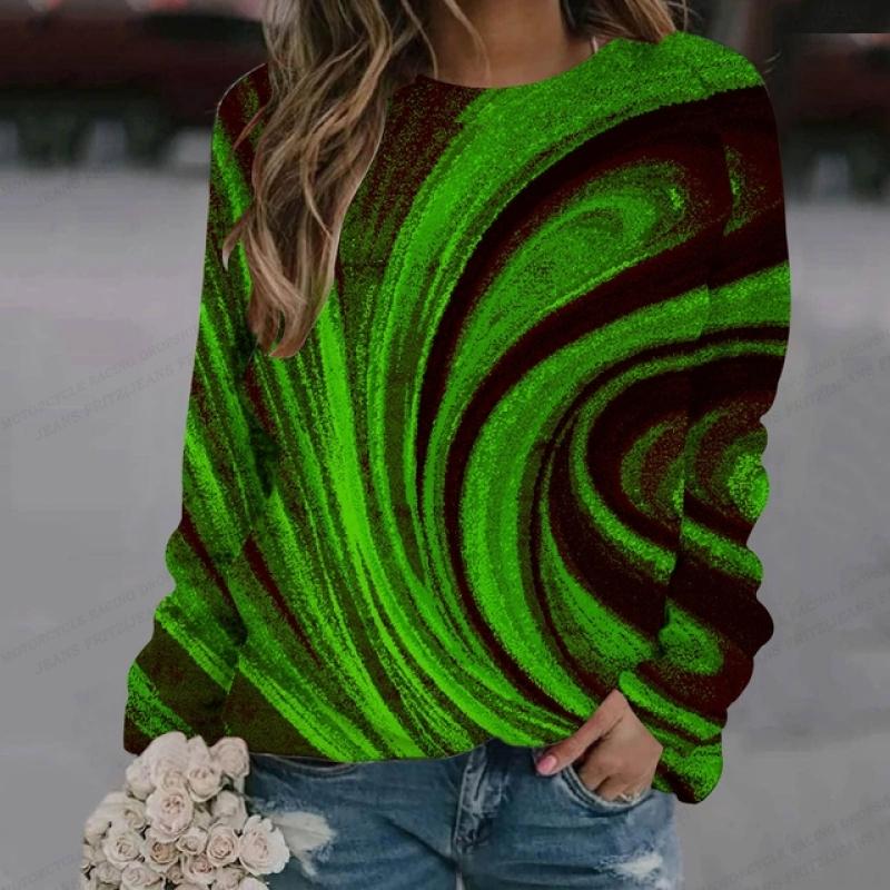 Ölgemälde Langarm Damenmode Langarm Sweatshirt Y2k Langarm O-Ausschnitt Kleidung Luxus Pullover Reinbow Sweats Mädchen Mäntel Frühling 3XL von Joom DACH