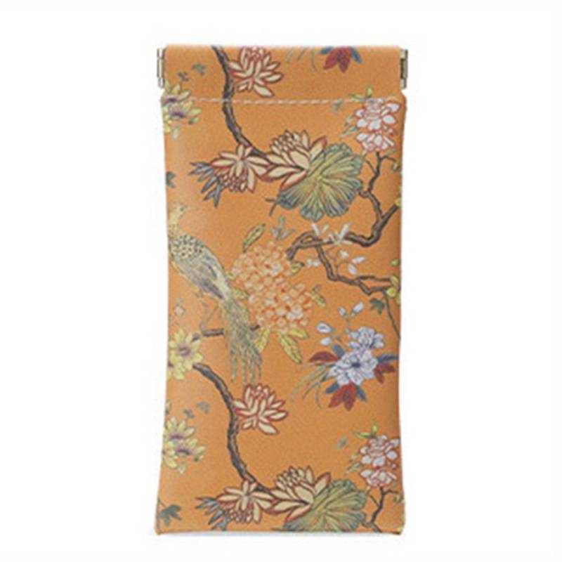 Ölgemälde Muster Brillenetui PU Leder Automatisches Schließen Sonnenbrillenetui Tragbare Schutzhülle für Brillen orange von Joom DACH