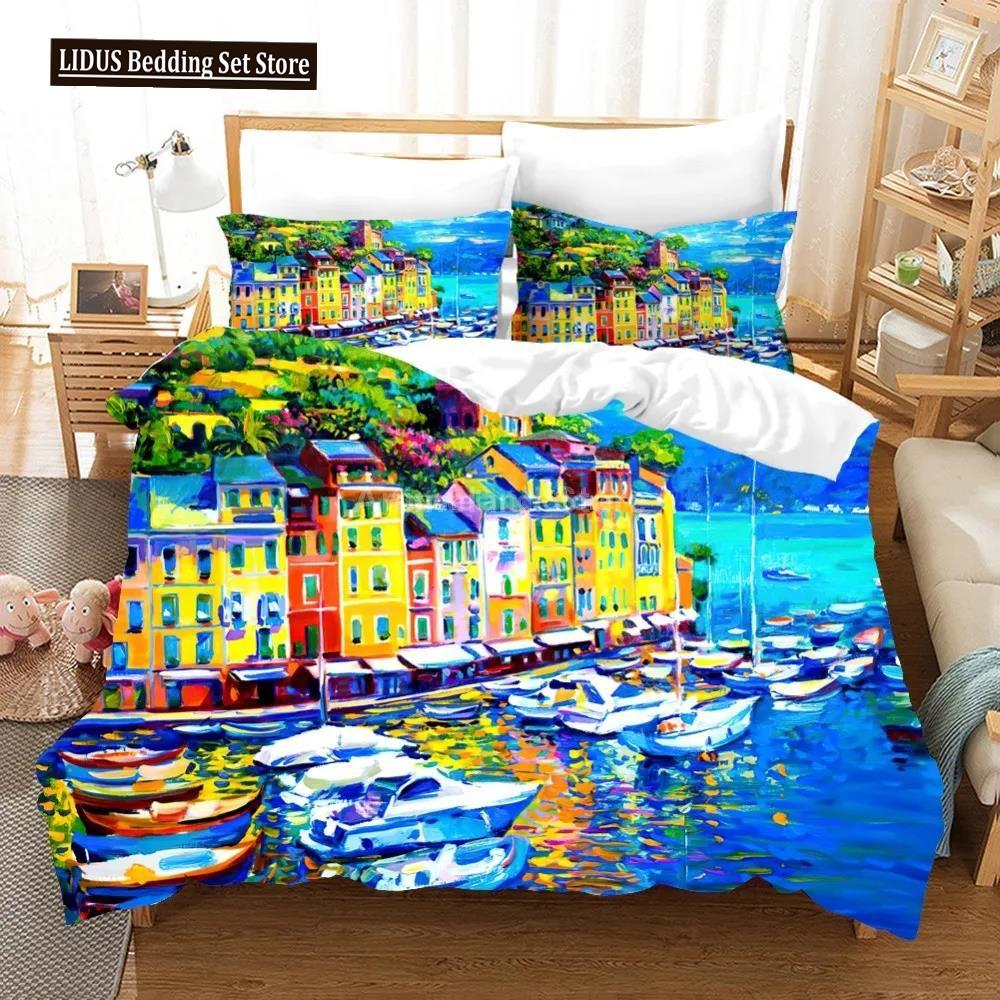 Ölgemälde Van Gogh Sternenhimmel Bettwäscheset Queen King Size Schlafzimmerdeko Bettbezug Kissenbezug 2/3 Stück Bettwäsche Heimtextil EU single(135x200cm) von Joom DACH