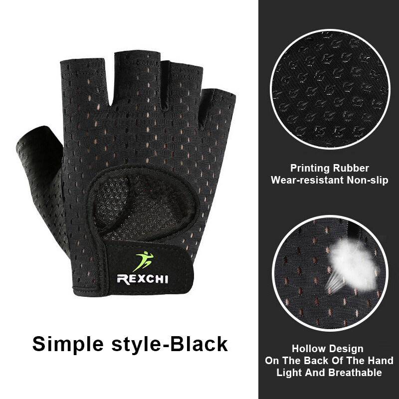 OLIKEI Fitness-Handschuhe für Männer und Frauen, Halbfinger-Sport-Reithandschuhe, atmungsaktive Gymnastik-Handschuhe, verschleißfest, rutschfest, Reck-Hantel-Handschuh S von Joom DACH