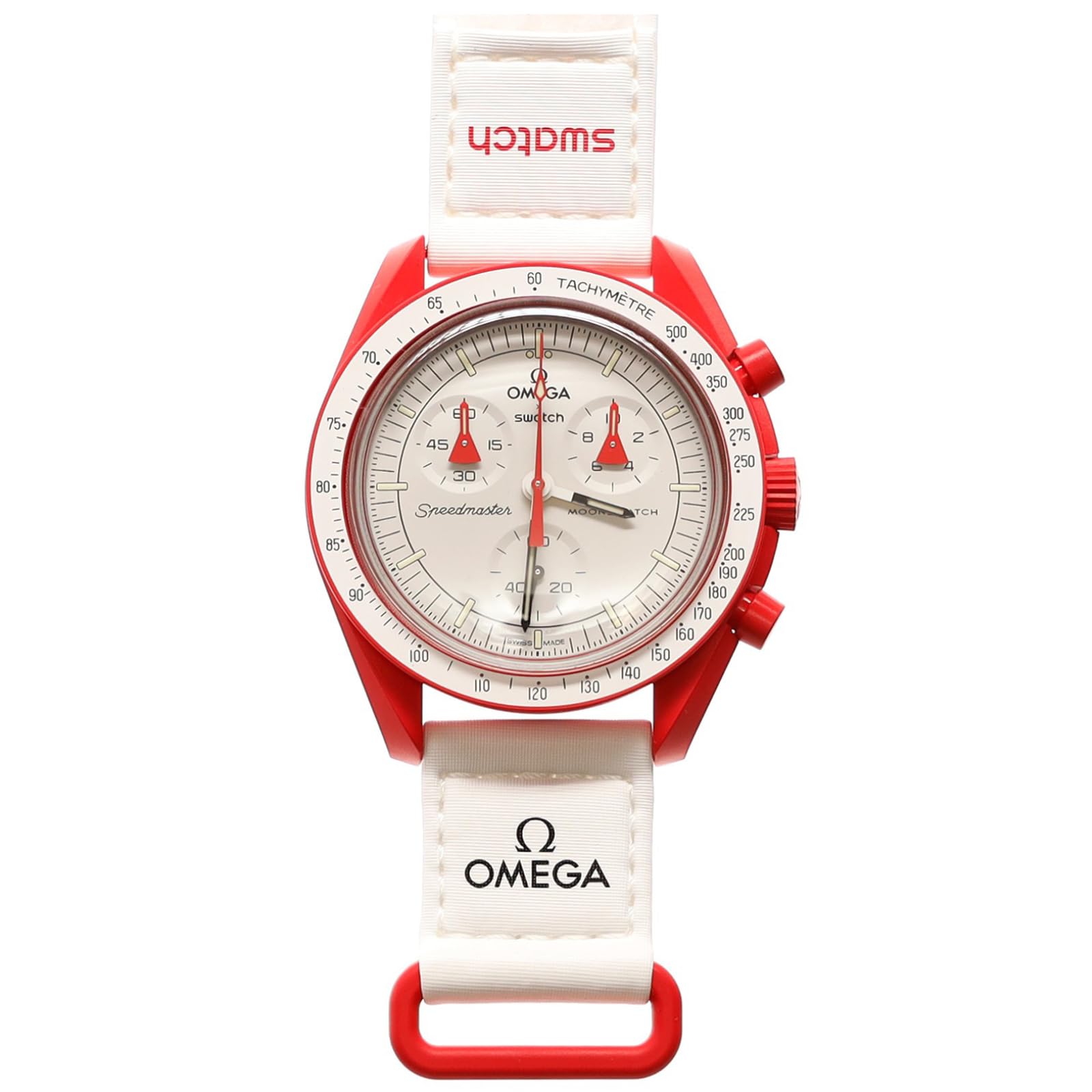 OMEGA SWATCH Mars Wrapping SWATCH OMEGA MOONSWATCH Original Omega Swatch Mission Uhr Mars Collaboration Wasserdichtes Band × Herren Damen von Joom DACH