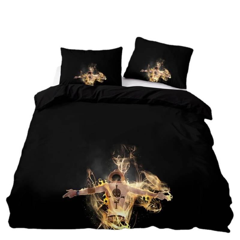 ONE PIECES Bettwäsche Set Monkey Ruffy Bettbezug 3D Druck Steppdecke Kissenbezug Kinder Jungen Teenager Geschenk Schlafzimmer Dekoration 135x200cm-2pcs von Joom DACH