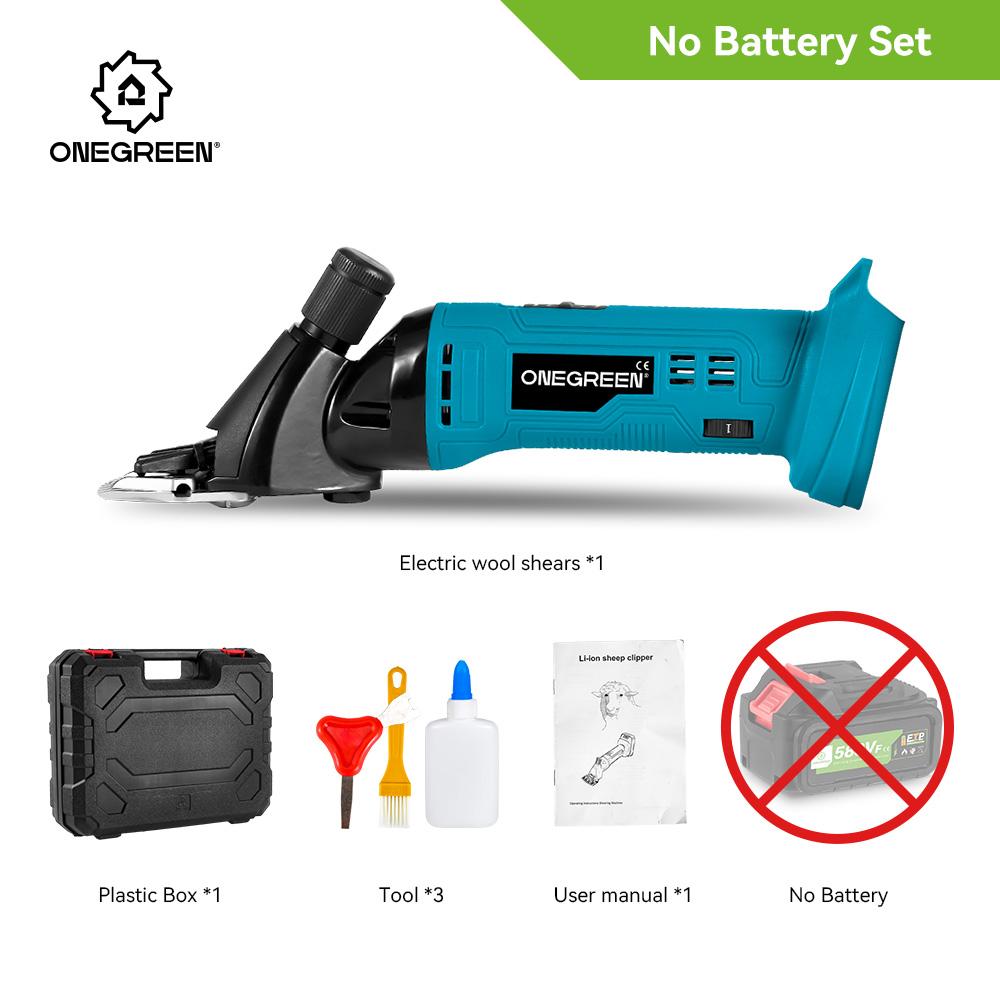 ONEGREEN Kabellose elektrische Schafschere mit 6 Geschwindigkeiten, 13 Zähne, elektrische Astschere, Schafschermaschine für Wolle, für Makita 18V Akku Without Battery von Joom DACH