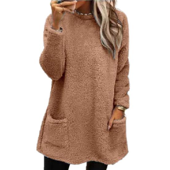 Oansatz Lange Ärmel Taschen Mittellange Winter Sweatshirt Frauen Lose Fit Stickerei Katze Muster Fleece Pullover Top 5XL braun Oansatz Lange Ärmel Taschen Mittellange Winter Sweatshirt Frauen Lose Fit Stickerei Katze Muster Fleece Pullover Top 5XL braun von Joom DACH