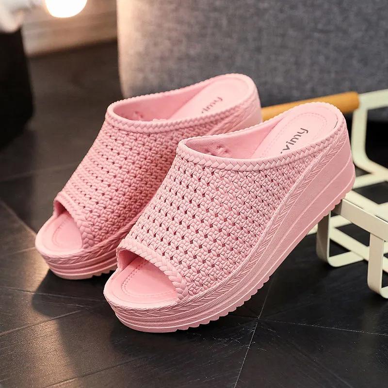 Oberbekleidung Hausschuhe Damen Trendy Fashion Dicke Unterseite rutschfeste wasserdichte Hausschuhe 35 von Joom DACH