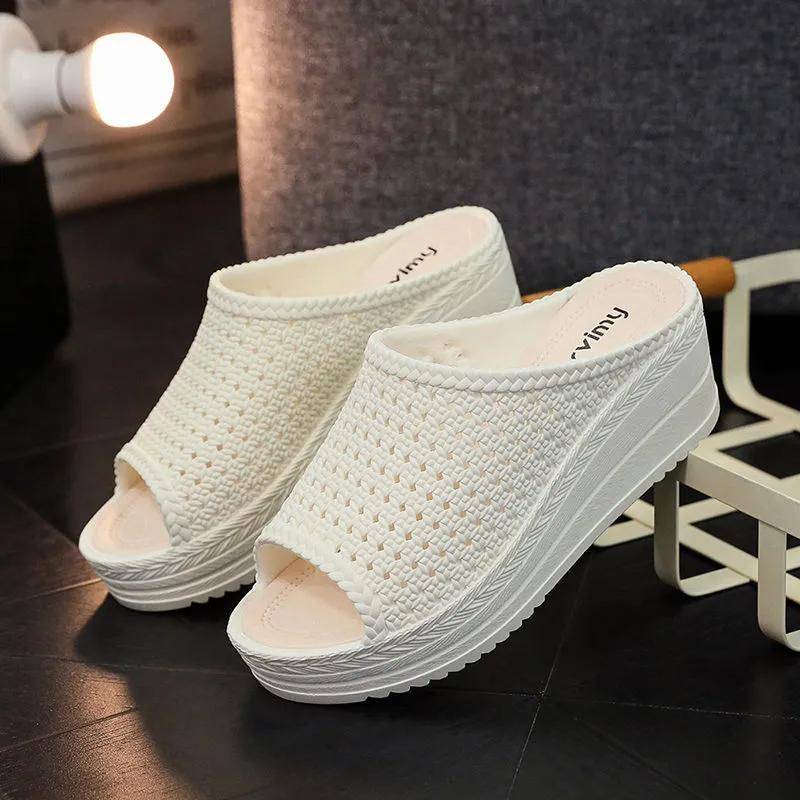 Oberbekleidung Hausschuhe Damen Trendy Fashion Dicke Unterseite rutschfeste wasserdichte Hausschuhe 35 von Joom DACH