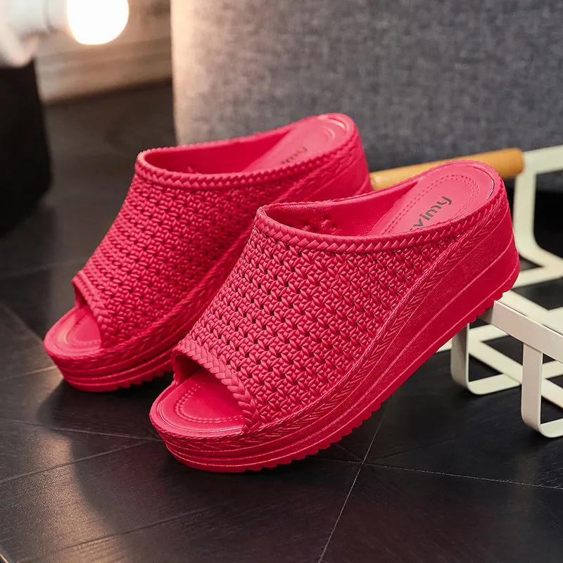 Oberbekleidung Hausschuhe Damen Trendy Fashion Dicke Unterseite rutschfeste wasserdichte Hausschuhe 35 von Joom DACH