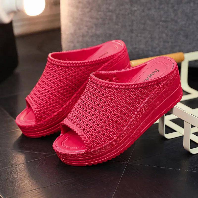 Oberbekleidung Hausschuhe Damen Trendy Fashion Dicke Unterseite rutschfeste wasserdichte Hausschuhe 35 von Joom DACH