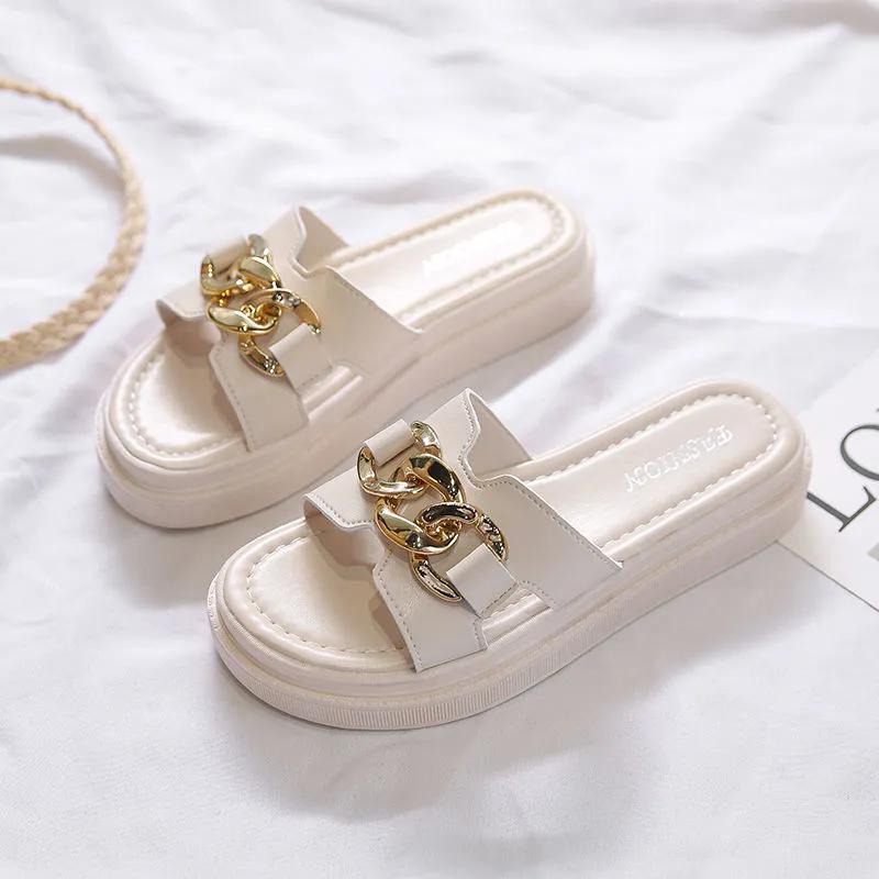 Oberbekleidung Hausschuhe Damen Trendy Fashion Dicke Unterseite rutschfeste wasserdichte Hausschuhe 40 weiß von Joom DACH