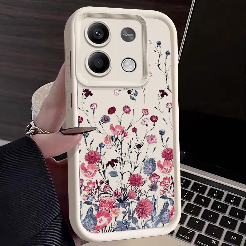 Objektivschutzhülle mit lila Blumenmuster für Xiaomi Poco X6 X5 13t 11t Pro Redmi Note 13 12 11 10 Pro, stoßfeste weiche Silikonhülle Redmi Note 13 4G von Joom DACH