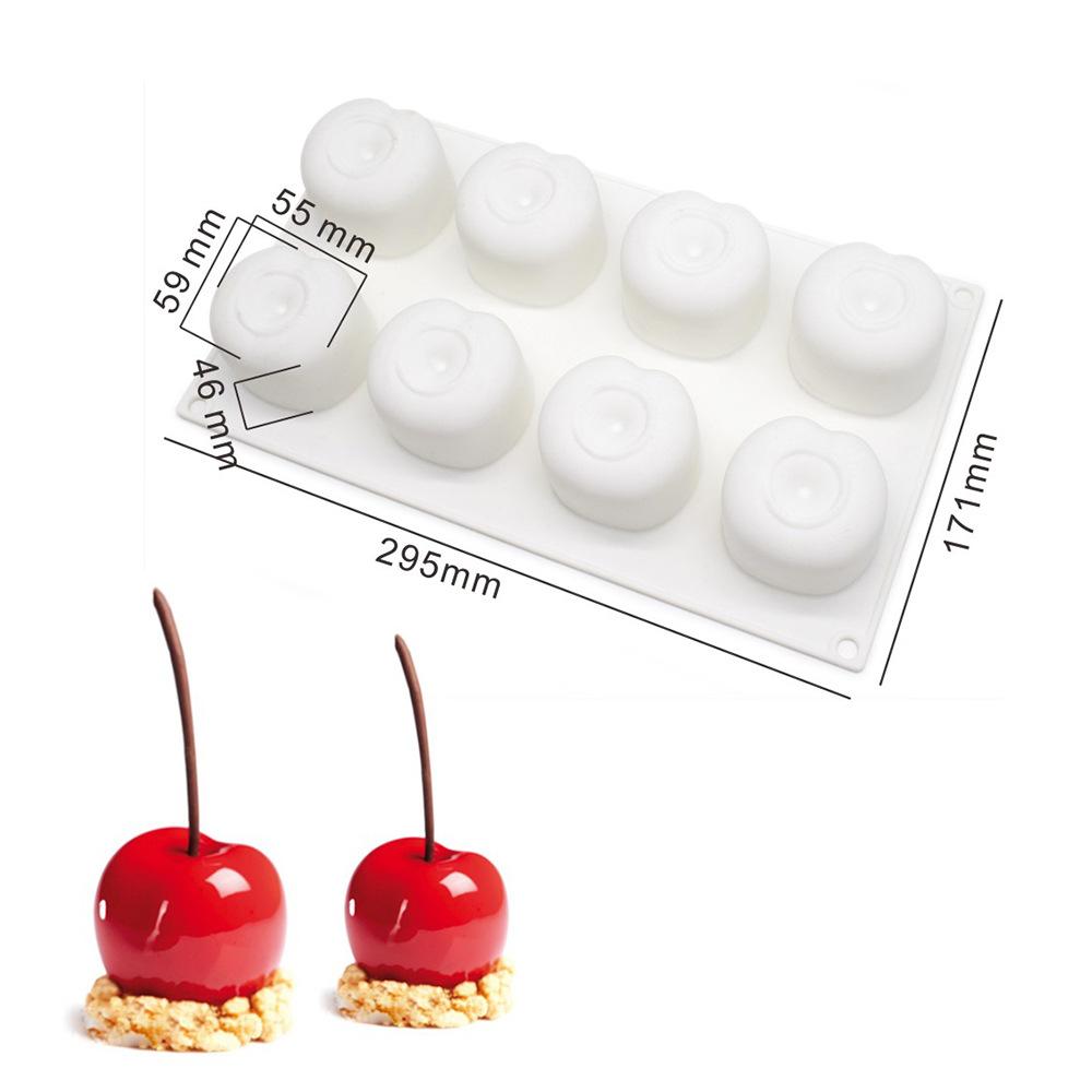 Obst-Silikonform für Gebäck, Desserts, Mousse, Kuchenform zum Backen, 3D-Apfel, Birne, Pfirsich, Zitrone, Kirsche, Erdbeere von Joom DACH