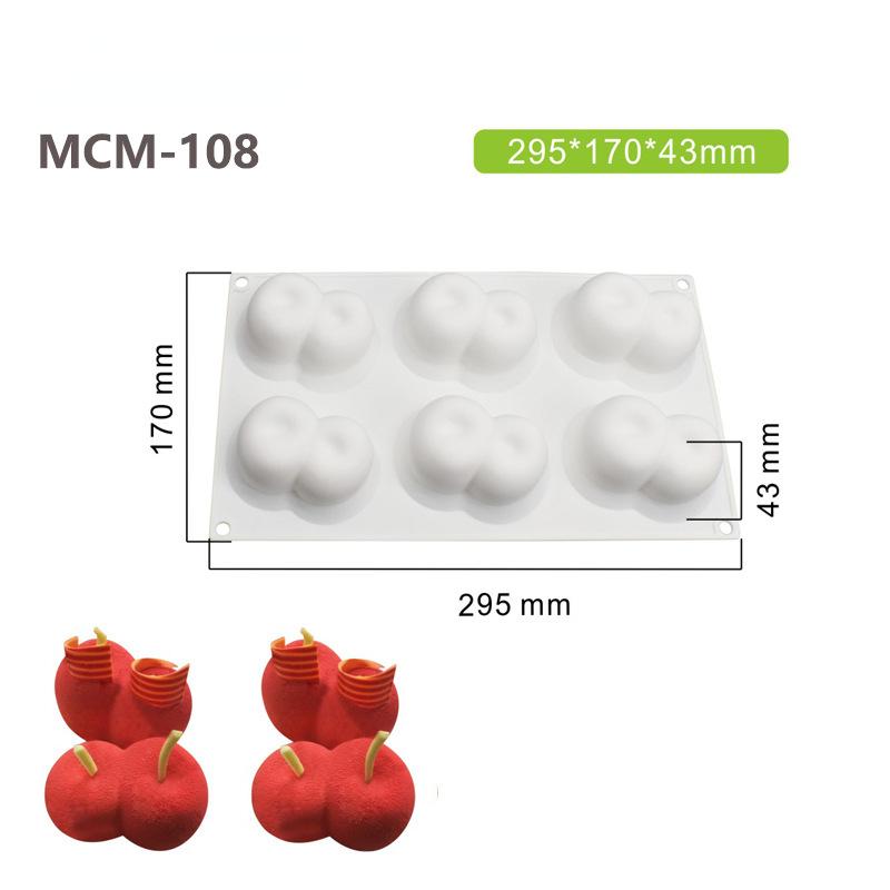 Obst-Silikonform für Gebäck, Desserts, Mousse, Kuchenform zum Backen, 3D-Apfel, Birne, Pfirsich, Zitrone, Kirsche, Erdbeere von Joom DACH