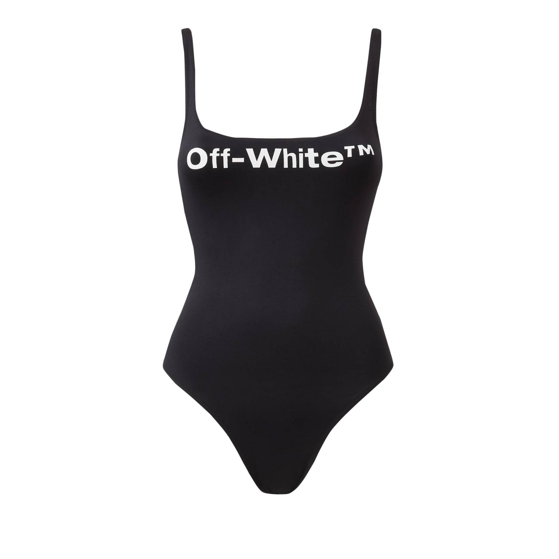 Off White Damen/Damen Bounce Helvetica Einteiliger Badeanzug 6 UK weiß/schwarz von Joom DACH