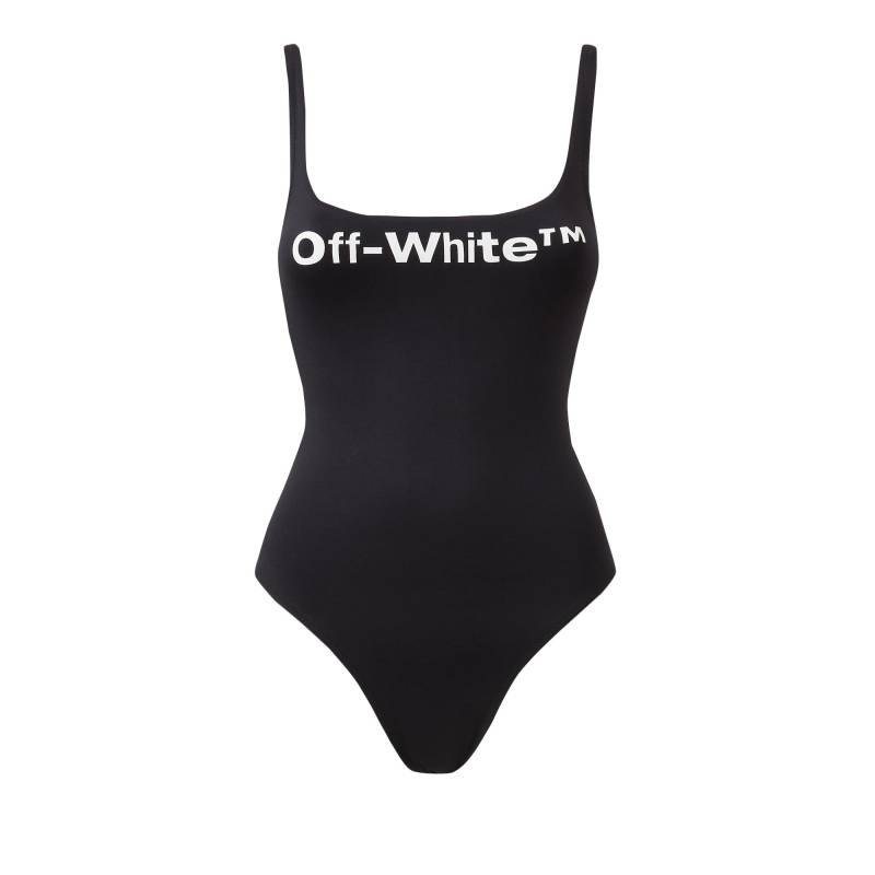 Off White Damen/Damen Bounce Helvetica Einteiliger Badeanzug 6 UK weiß/schwarz von Joom DACH