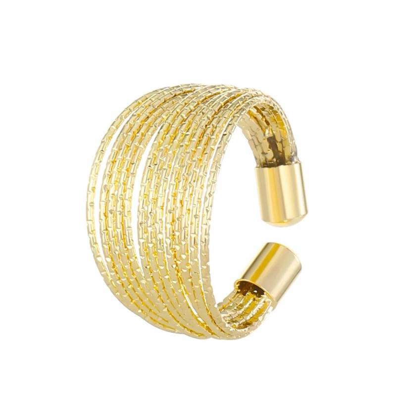 Offener Ring für Frauen Leichter LuxusGold Mehrschichtiger wasserdichter Metallchic Frankreich Schmuck Persönlichkeit Temperament Accessoires Geschenke gold von Joom DACH