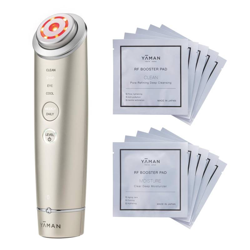 [Offizielles Store-Limited-Set] YA-MAN Gesichtsschönheitsgerät Photo Plus Shiny Neo & RF Booster Pad 2er-Set Lift YJFM18N3 von Joom DACH