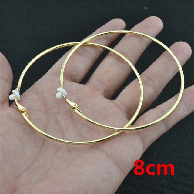 Ohrclips ohne Piercing, nicht durchbohrt, kleiner großer Kreis, Roségold, versilberte Ringe, klassischer Trend, Creolen für Frauen von Joom DACH