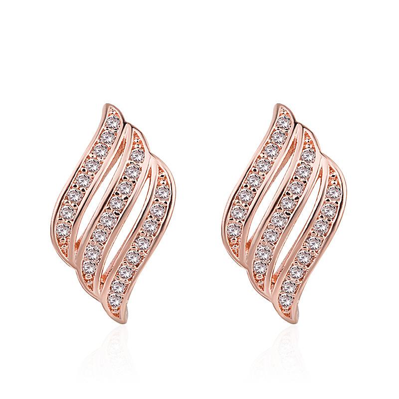 Ohrstecker im koreanischen Stil, Roségold, klare Ohrringe, Schmuck für Frauen rose gold von Joom DACH