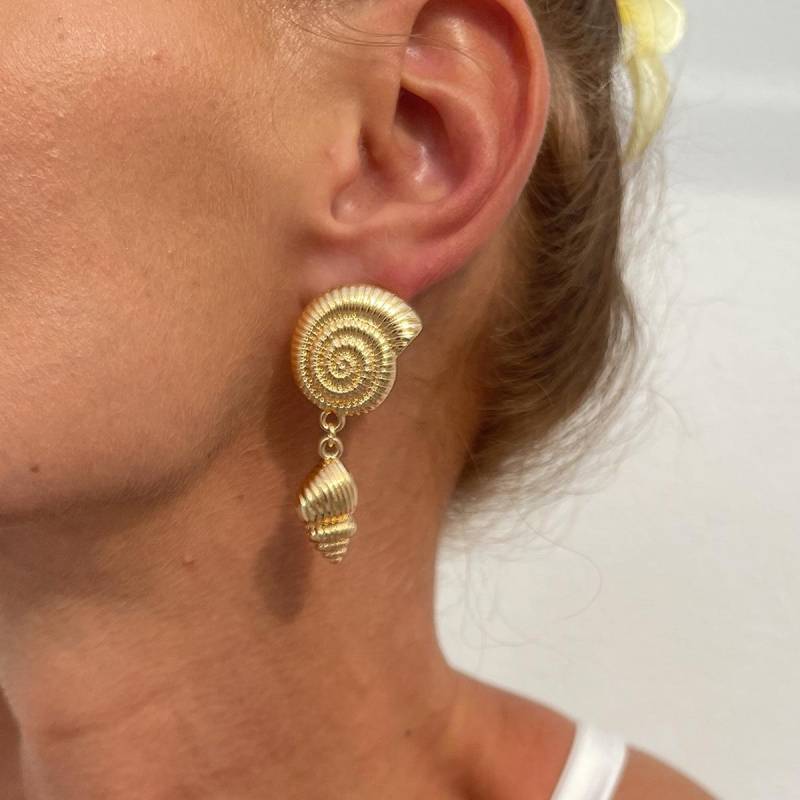 Ohrstecker mit übertriebenem Sternmotiv, für Sommer, Strand, Ozean, personalisierbar, trendig, Urlaub, Kunstperle, Seestern, Metallohrring für Frauen und Mädchen von Joom DACH