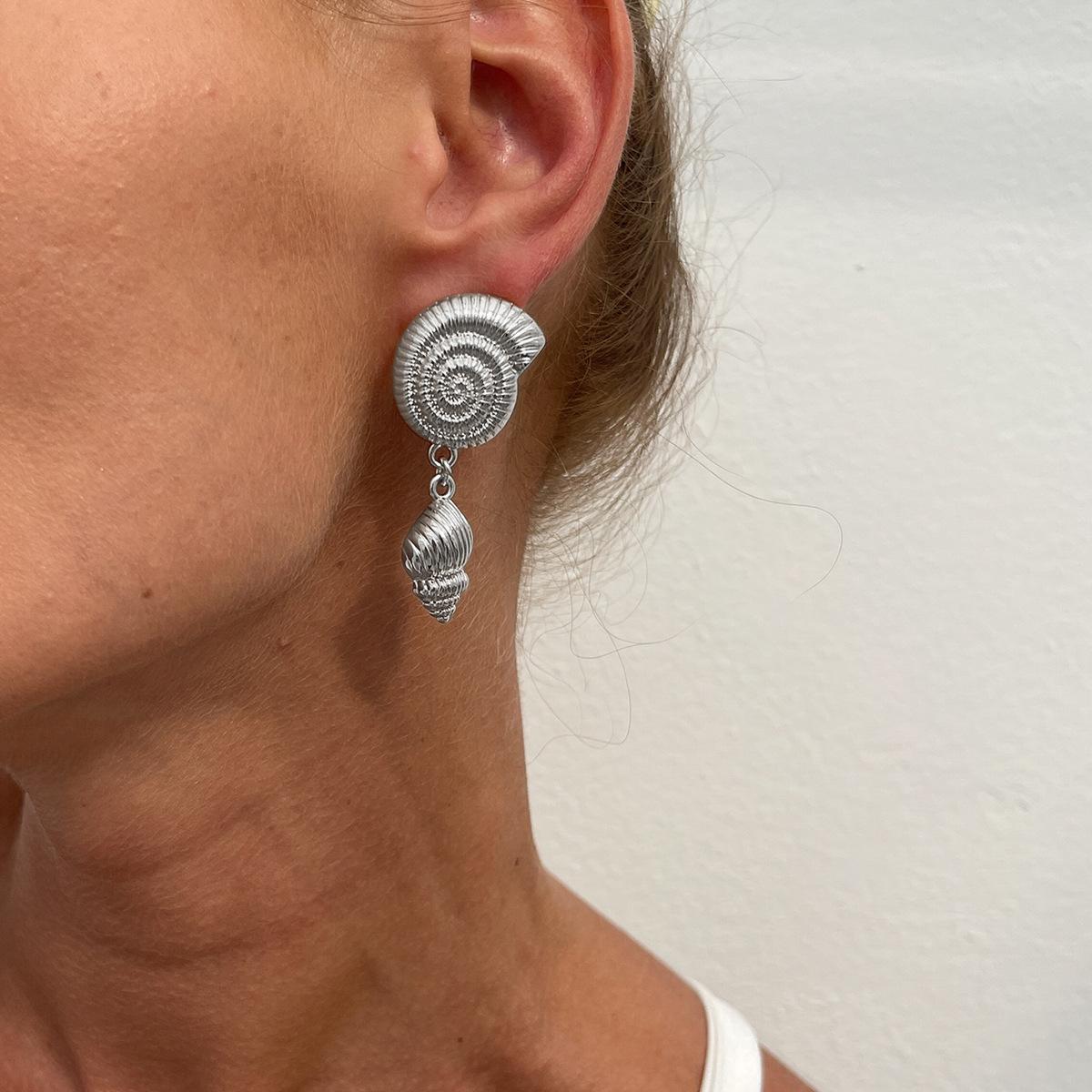 Ohrstecker mit übertriebenem Sternmotiv, für Sommer, Strand, Ozean, personalisierbar, trendig, Urlaub, Kunstperle, Seestern, Metallohrring für Frauen und Mädchen von Joom DACH
