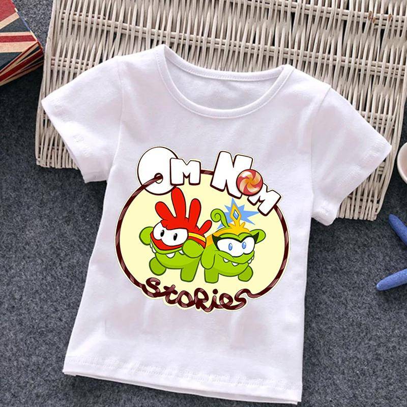 Om Nom Baby Mädchen Junge Cartoon Spiel Cut The Rope T-Shirt Kinder Lustige Frosch Kurzarm Top Tees O Hals Kinder Harajuku T-shirt Top 130cm von Joom DACH