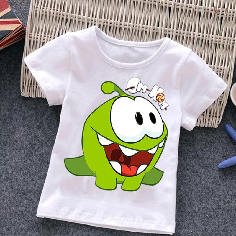Om Nom Baby Mädchen Junge Cartoon Spiel Cut The Rope T-Shirt Kinder Lustige Frosch Kurzarm Top Tees O Hals Kinder Harajuku T-shirt Top 150cm von Joom DACH