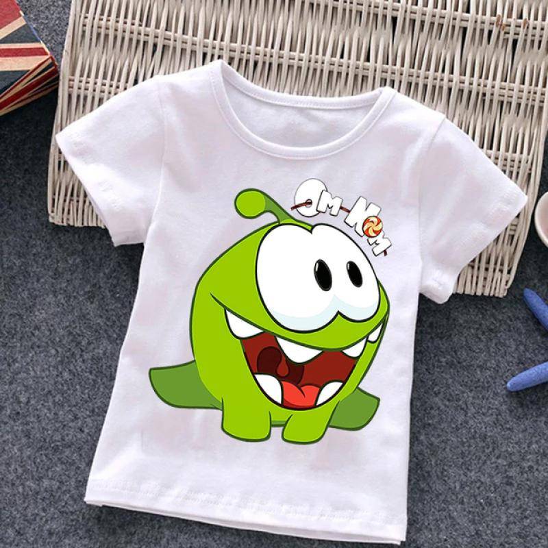 Om Nom Baby Mädchen Junge Cartoon Spiel Cut The Rope T-Shirt Kinder Lustige Frosch Kurzarm Top Tees O Hals Kinder Harajuku T-shirt Top 150cm von Joom DACH