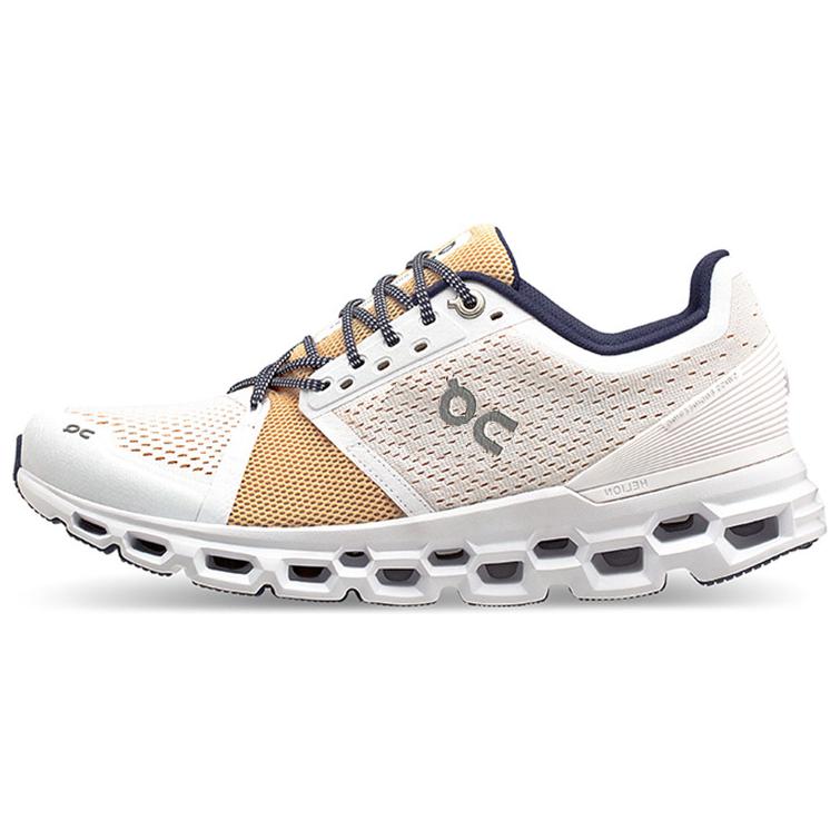 On Cloudstratus Bequeme Runde Zehenpartie Stoßdämpfend N-Slip Low-Top Laufschuhe Damen Sneaker Weiß Gelb 29.99771 38.5 von Joom DACH
