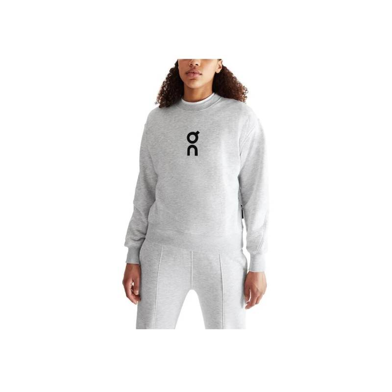 On Club Crew Markenlogo Hautfreundliches Lässiges Rundhals Langarm Sweatshirt Damen Sweatshirt Meteor-Grau 1WE10471756 M von Joom DACH