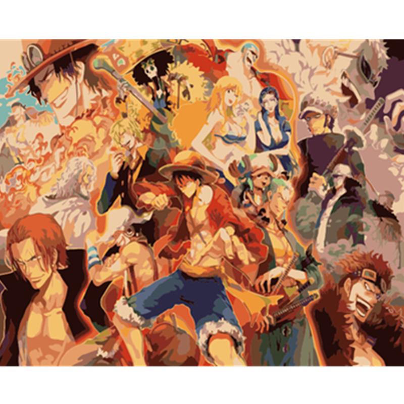 One Piece Anime DIY Malen nach Zahlen Kits Färbung Ölgemälde auf Leinwand Zeichnung Geschenk Home Decor no frame von Joom DACH