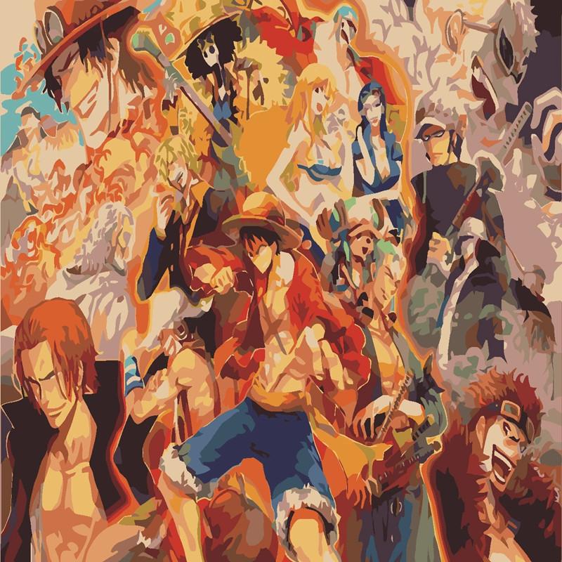 One Piece Anime DIY Malen nach Zahlen Kits Färbung Ölgemälde auf Leinwand Zeichnung Geschenk Home Decor no frame von Joom DACH