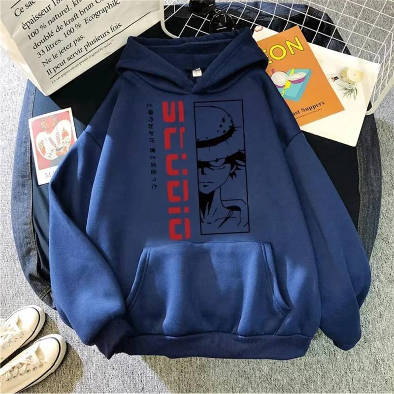 One Piece Anime Herren Sweatshirt Monkey D. Luffy Bedruckte Unisex Pullover Hoodies Damen Oversized Harajuku Kapuzenpullover M von Joom DACH