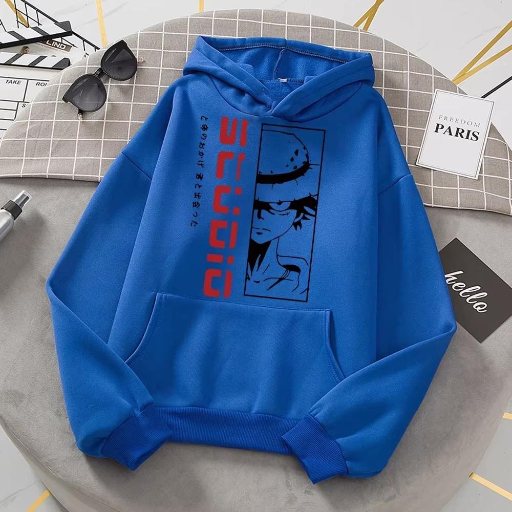 One Piece Anime Herren Sweatshirt Monkey D. Luffy Bedruckte Unisex Pullover Hoodies Damen Oversized Harajuku Kapuzenpullover S von Joom DACH