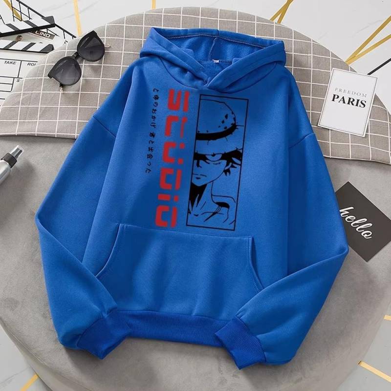 One Piece Anime Herren Sweatshirt Monkey D. Luffy Bedruckte Unisex Pullover Hoodies Damen Oversized Harajuku Kapuzenpullover S von Joom DACH