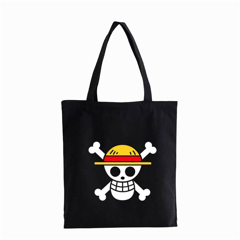One Piece Einkaufstasche Anime Damen Canvas Tasche wiederverwendbare Shopper Handtasche Tasche gewebt Shoping Umhängetasche 24*26cm von Joom DACH