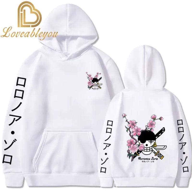 One Piece Hoodie Herren Damen Japanischer Anime Luffy Roronoa Zoro Sanji Unisex Harajuku Fashion Casual Sweatshirt XL von Joom DACH
