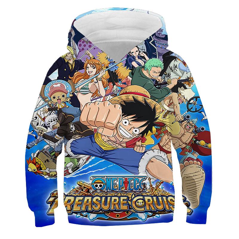 One Piece Hoodie Kinder Kapuzenpullover Anime Luffy Hoodie Kinderkleidung Jungen Mädchen Langarm Herbst Warmer Pullover Casual Tops 3XL von Joom DACH