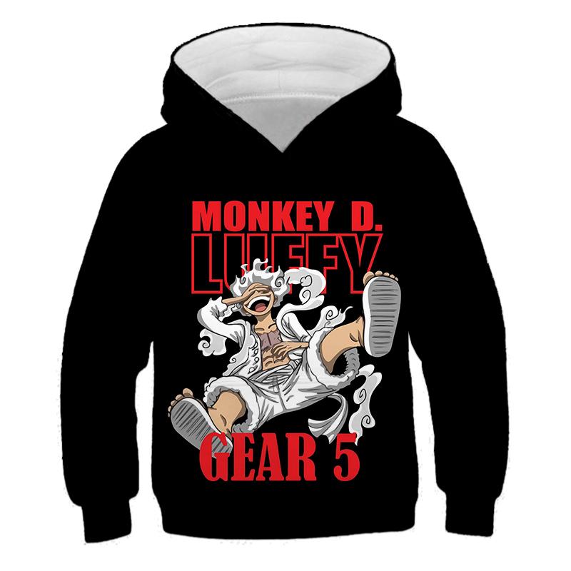 One Piece Kinder Hoodie Sweatshirt One Piece Jungen Mädchen 3D Druck Sport Pullover Cosplay Kostüm Kinder Pullover Tops 130 von Joom DACH