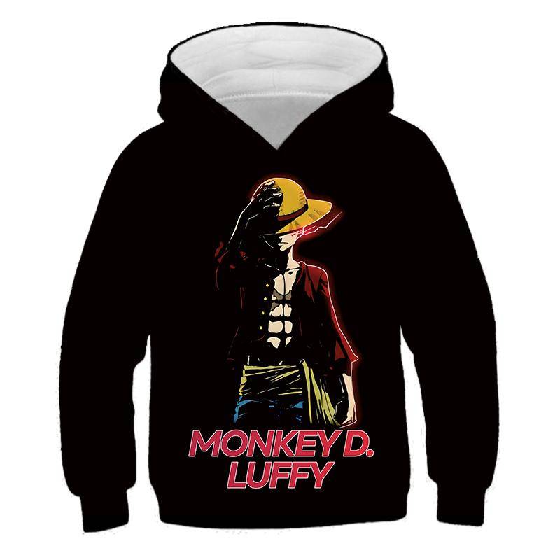 One Piece Kinder Hoodie Sweatshirt One Piece Jungen Mädchen 3D Druck Sport Pullover Cosplay Kostüm Kinder Pullover Tops 140 von Joom DACH