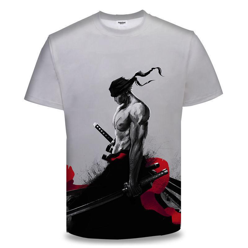 One Piece Zoro 3D-Druck Anime-Kleidung Herren-T-Shirt Frühling und Sommer Kurzarm Herren trendige T-Shirt-Oberteile M von Joom DACH