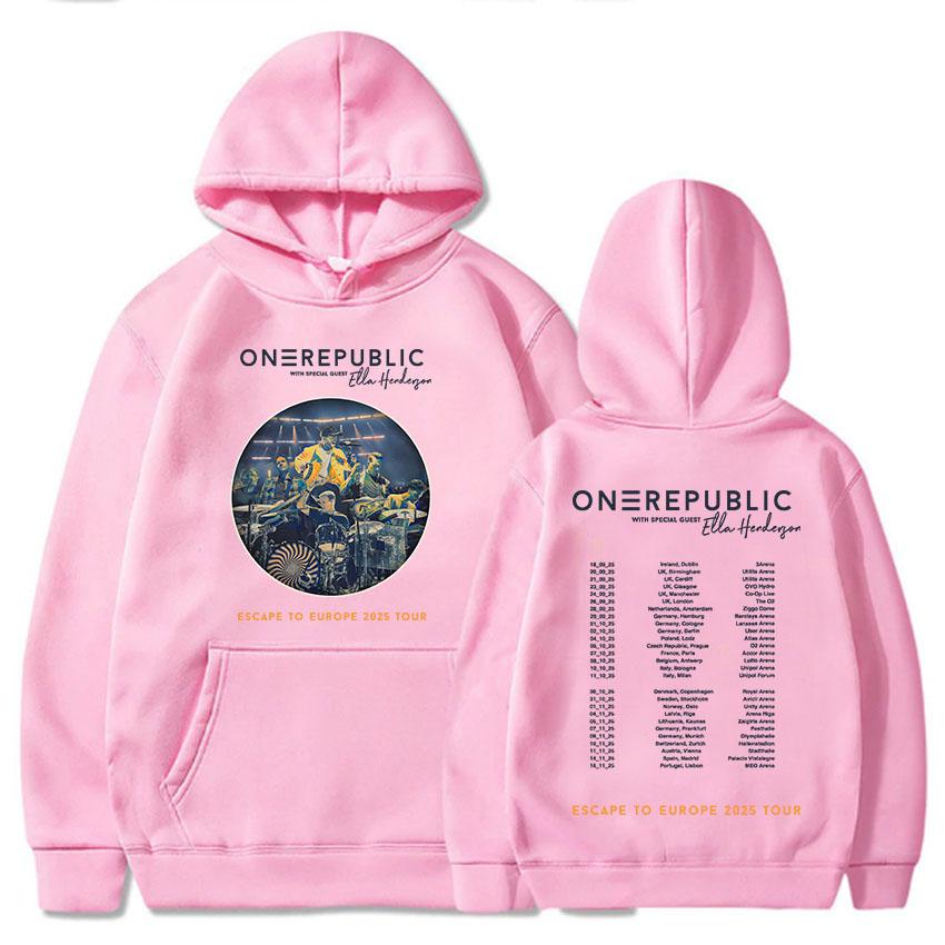 OneRepublic Escape To Europe 2025 Tour Hoodies Herbst Fleece Lässige Herren Sweatshirts Langarm Banddruck Unisex Oberteile S von Joom DACH