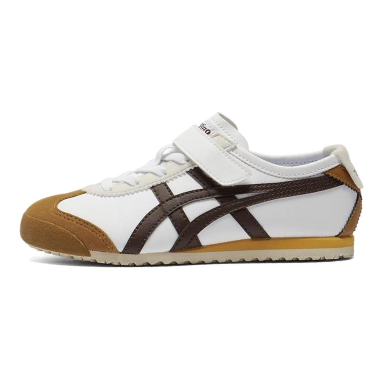 Onitsuka Tiger Mexico 66 Kinder Bequeme Vielseitige Rutschfeste Langlebige Unterstützung Low-Top Freizeitschuhe Kinder Sneaker Weiß Braun 1184A049-113 33 von Joom DACH