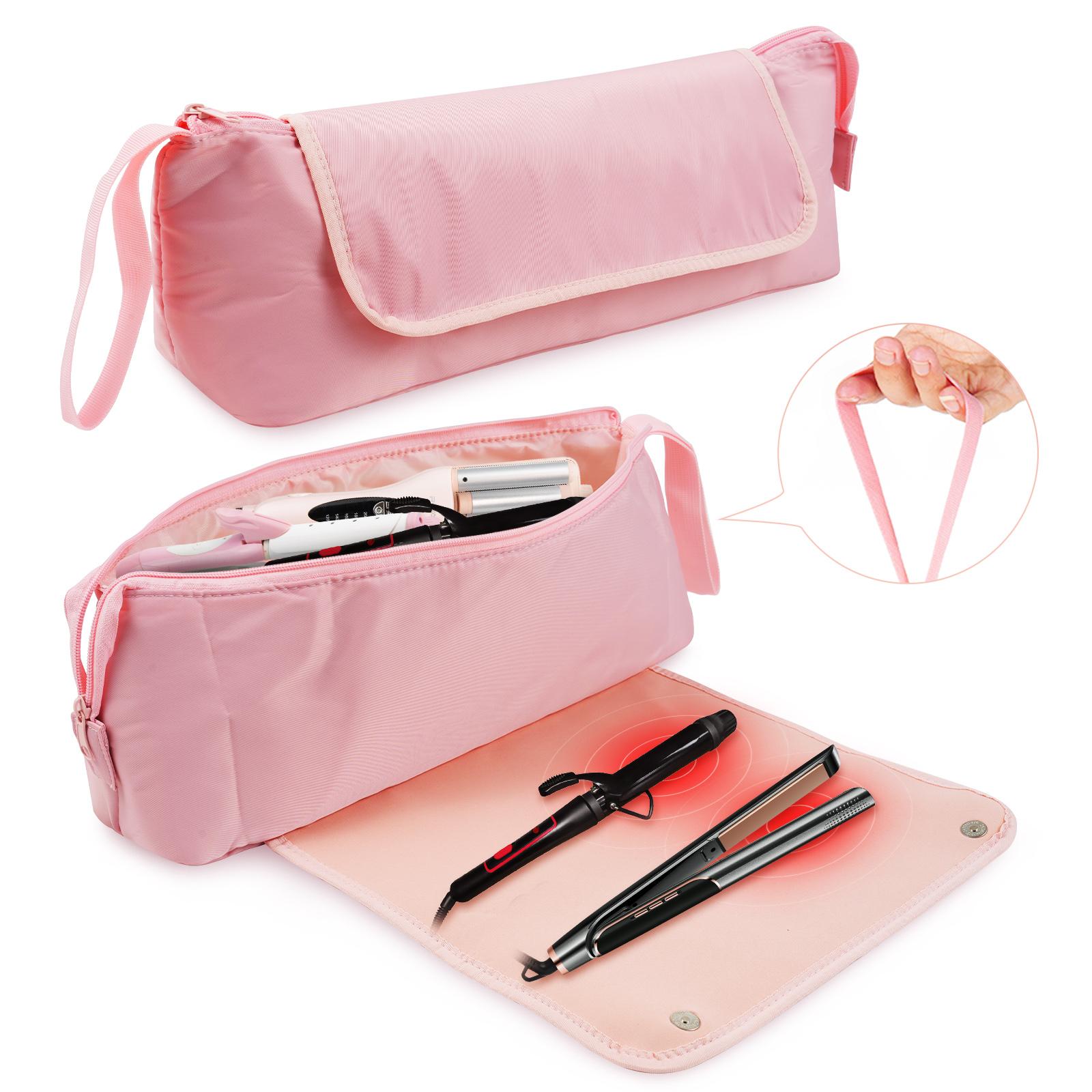 Organizer-Tasche für Haarwerkzeuge mit hitzebeständiger Matte rosa Organizer-Tasche für Haarwerkzeuge mit hitzebeständiger Matte rosa von Joom DACH