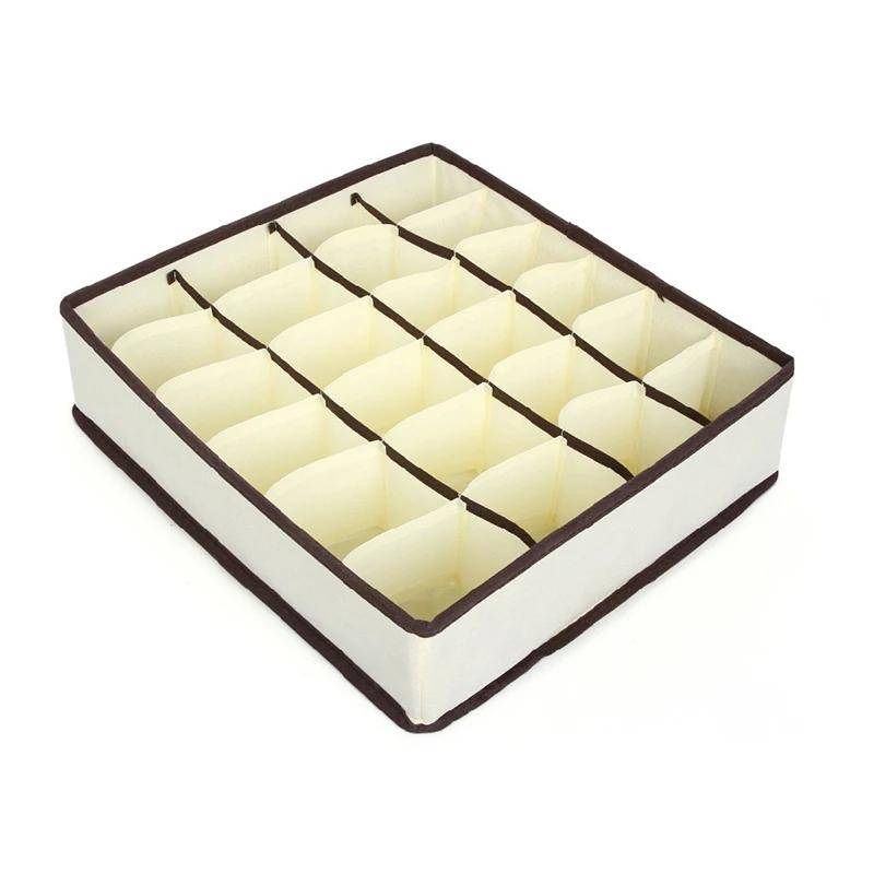 Organizer für Unterwäsche, Socken, BHs, Hosen, Schals, Krawatten, Aufbewahrungsbox, Kleiderschrank-Schubladen-Organizer, faltbarer Koffer für Unterwäsche-Organizer 24 Grid beige von Joom DACH