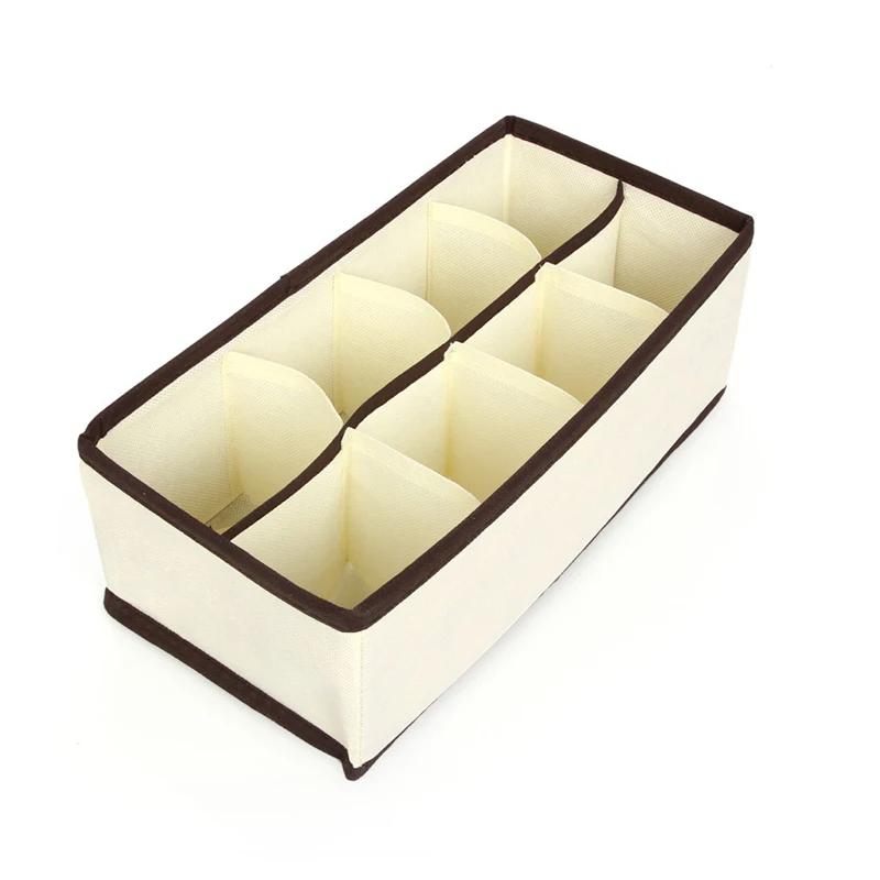 Organizer für Unterwäsche, Socken, BHs, Hosen, Schals, Krawatten, Aufbewahrungsbox, Kleiderschrank-Schubladen-Organizer, faltbarer Koffer für Unterwäsche-Organizer 8 Grid beige von Joom DACH