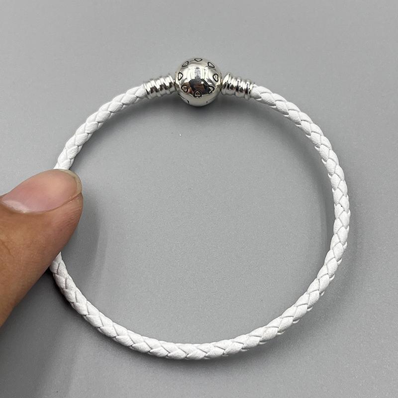 Original Leder Schlange Kette Armband Sichere Herz Verschluss Perlen Charms Armreifen Für Frauen Mädchen DIY Schmuck Machen Fit 16CM von Joom DACH