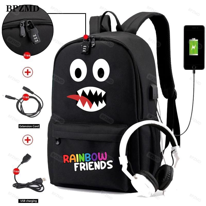 Original Regenbogen Freunde Rucksack Bunte Jungen Mädchen Schule Taschen Kapazität Reise Frauen Männer Laptop Mochilas Para Nias von Joom DACH